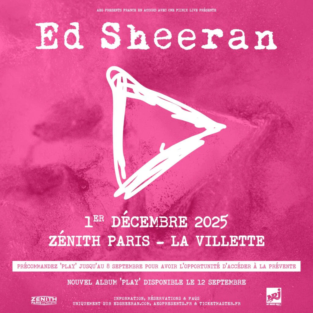 Ed Sheeran - Loop Tour 2026 - Zénith Paris la Villette - Mardi 2 décembre 2025 à 20h